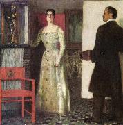Franz von Stuck Selbstportrat des Malers und seiner Frau im Atelier oil painting reproduction